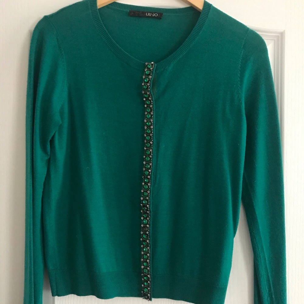 Teal green cardigan